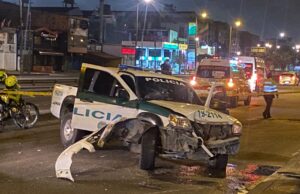 Borracho se roba patrulla en Suesca y se estrella en Bogota