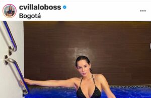 Carmen Villalobos seduce posando con un bikini en una piscina
