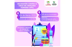 Jornada especial de vacunación contra el VPH durante conmemoración del Día Mundial del Cáncer de Cuello Uterino