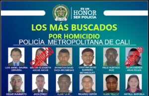 Los criminales más buscados de Cali y la región aparecen en afiche