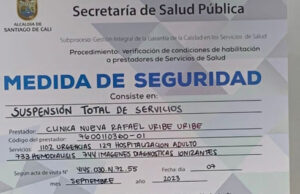 Salud Pública impone medida de seguridad a Clínica Nueva Rafael Uribe Uribe