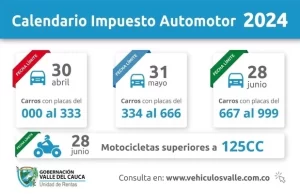 Últimos días para pagar el impuesto vehicular en el Valle del Cauca