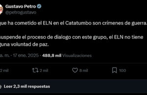 Presidente Petro suspende diálogos con el ELN tras denuncias de crímenes de guerra en el Catatumbo