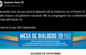 ¡Se Abre un Nuevo Capítulo en el Catatumbo! Gobierno y Frente 33 Acuerdan Zona de Paz