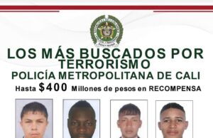 Autoridades de Cali revelan el cartel de “Los Más Buscados por Terrorismo”