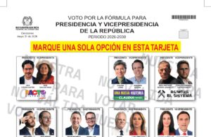 Registraduría presenta tarjetón definitivo para la primera vuelta presidencial