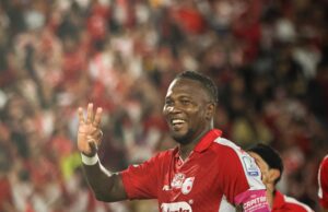 Hugo Rodallega brilló en la goleada de Santa Fe sobre el América