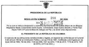 Gobierno revoca designación de ocho delegados de disidencias en mesa de paz por falta de voluntad para continuar el proceso