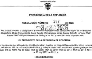 Gobierno revoca designación de ocho delegados de disidencias en mesa de paz por falta de voluntad para continuar el proceso